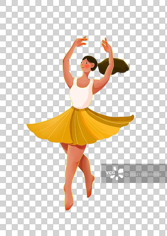 跳舞的女孩素材扁平风免抠元素图片素材