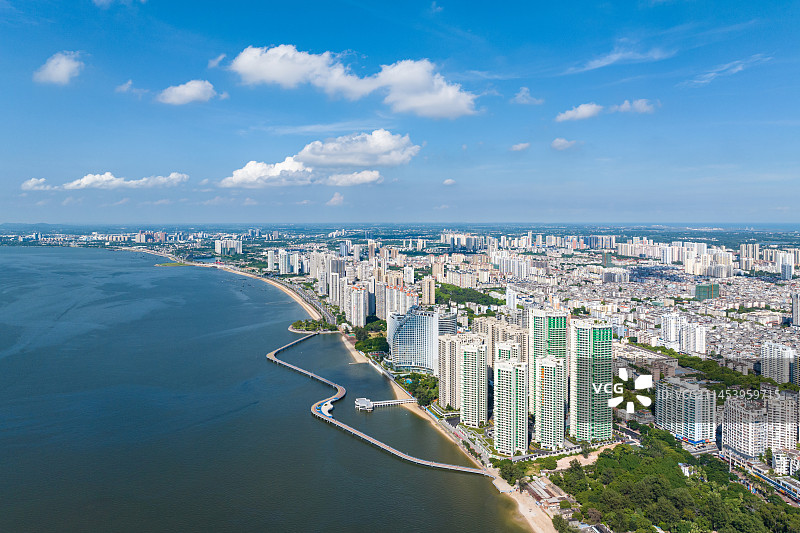 北海黄金北岸金滩城市风光图片素材