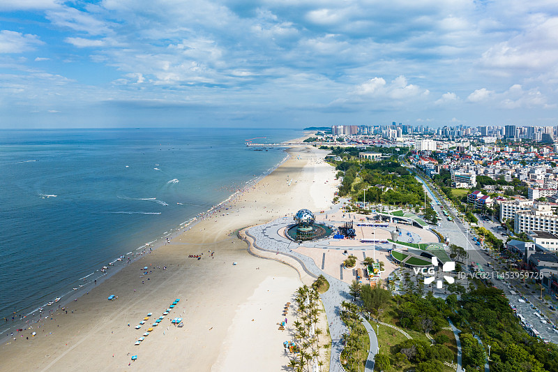 广西北海银滩航拍图片素材