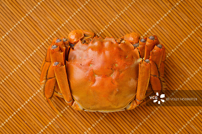 中国中秋特色美食清蒸大闸蟹图片素材