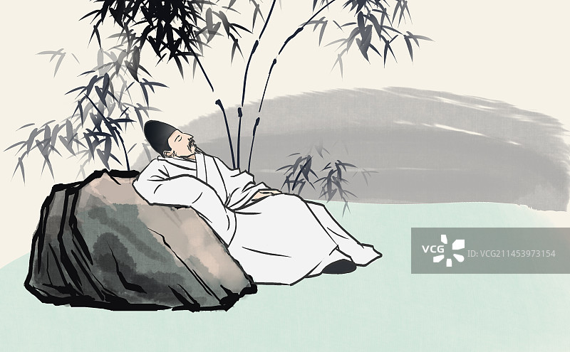 中国风新中式古风古典古代古时候古文化古人古装唐代唐朝宋代宋朝文人墨客李白杜甫人物插画图片素材