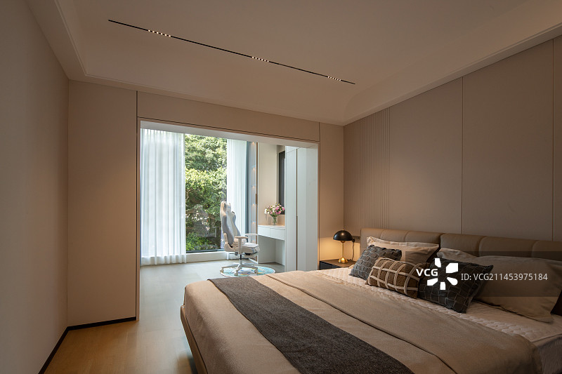 卧室样板房温馨温暖图片素材