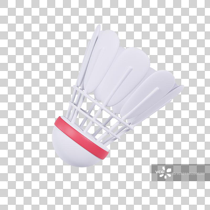 3D立体羽毛球体育用品运动元素图片素材