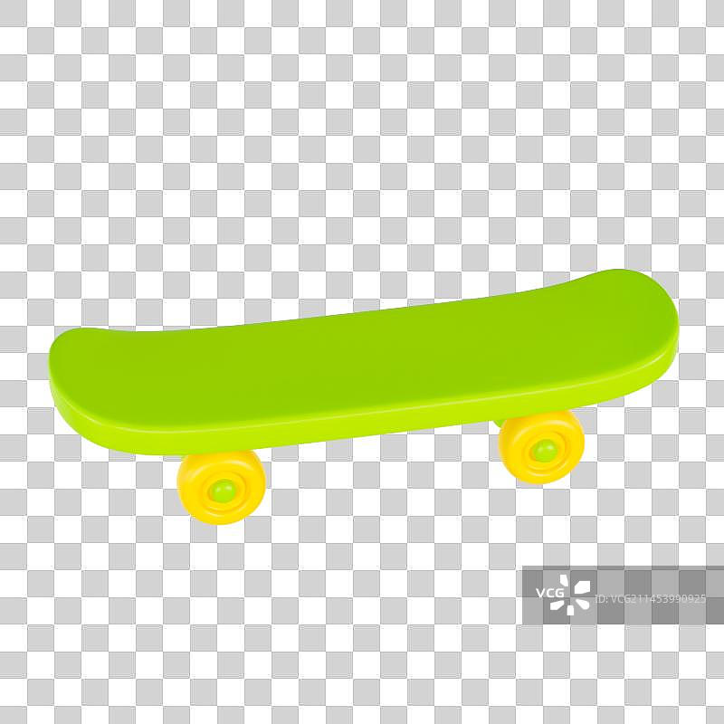 3D立体彩色滑板运动项目元素图片素材