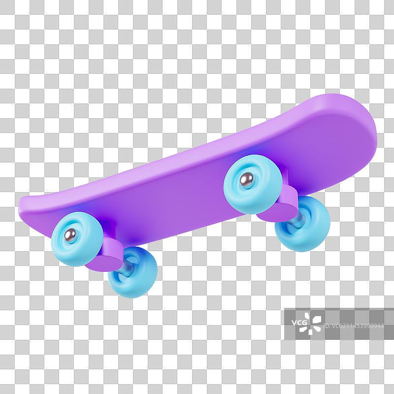 3D立体彩色滑板运动项目元素图片素材