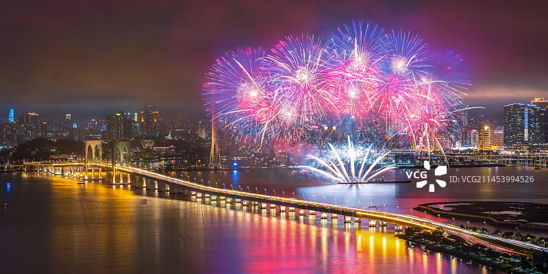 2023澳门国际烟花比赛汇演图片素材