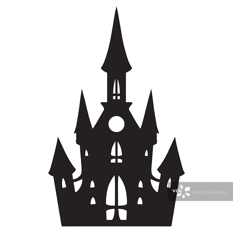 鬼屋轮廓标签单色图片素材