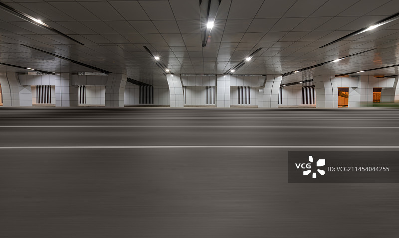 成都天府新区，宁波路东段下穿天府大道隧道图片素材