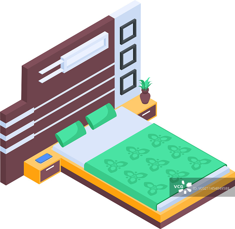 房间家具2.5D图标图片素材