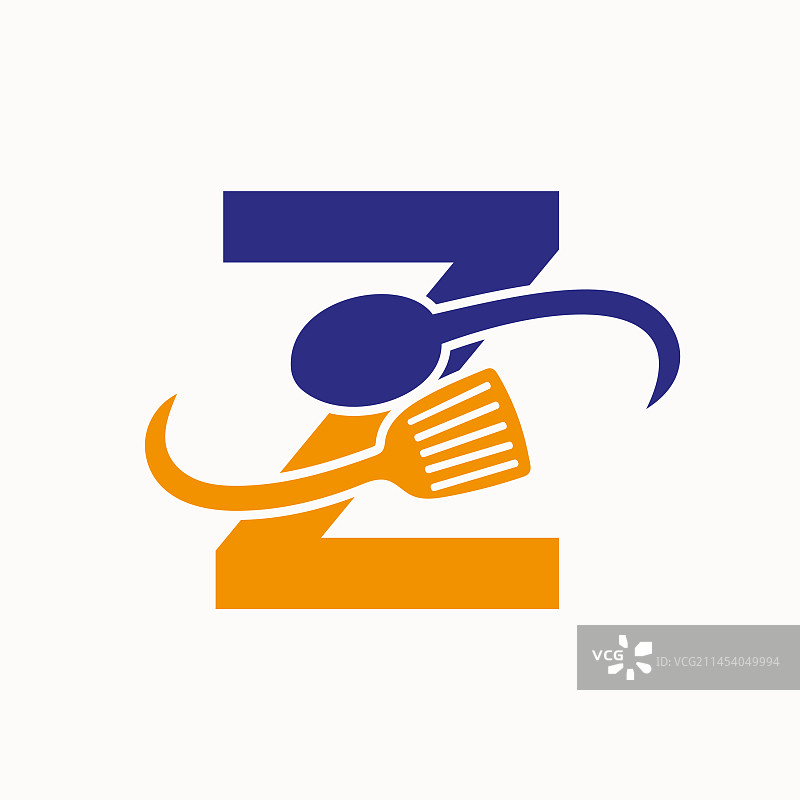 字母Z餐厅铲子组合标志图片素材