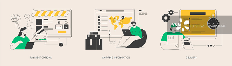 在线购物网站抽象概念图片素材