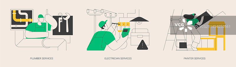 承包商服务抽象概念图片素材