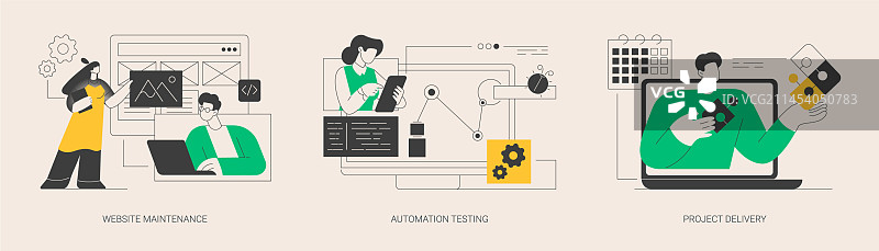Web开发与支持抽象概念图片素材