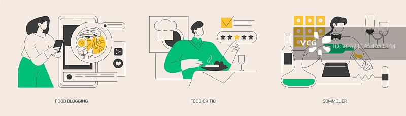 美食评论抽象概念图片素材