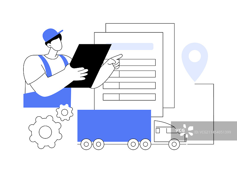 道路运输单据抽象概念图片素材