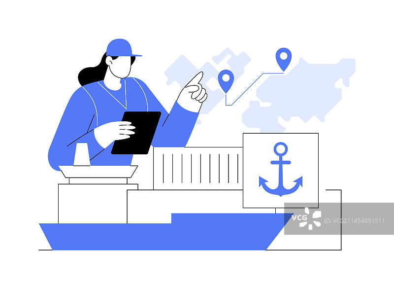 货船抵达抽象概念图片素材