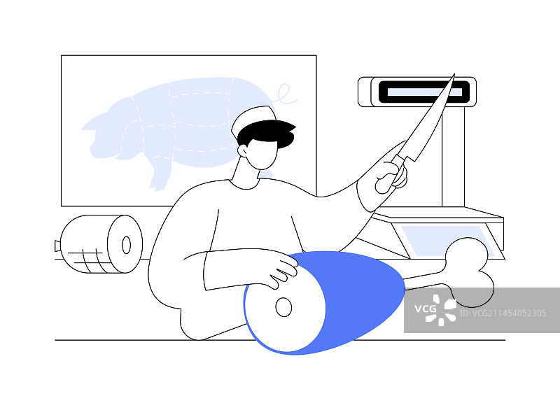 猪肉加工抽象概念图片素材