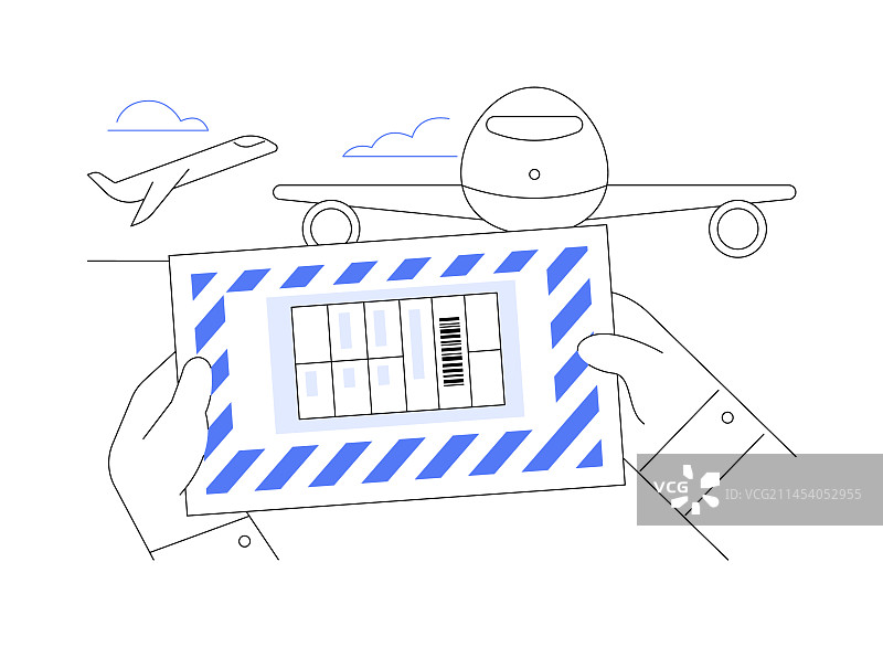航空运单抽象概念图片素材