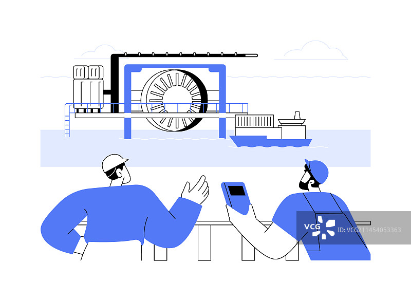 潮汐能抽象概念图片素材