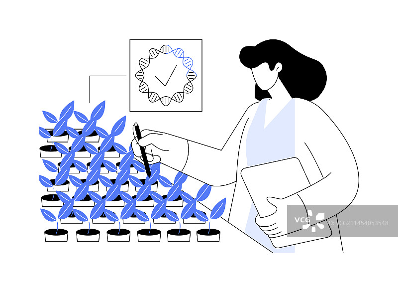 检查转基因作物抽象概念图片素材