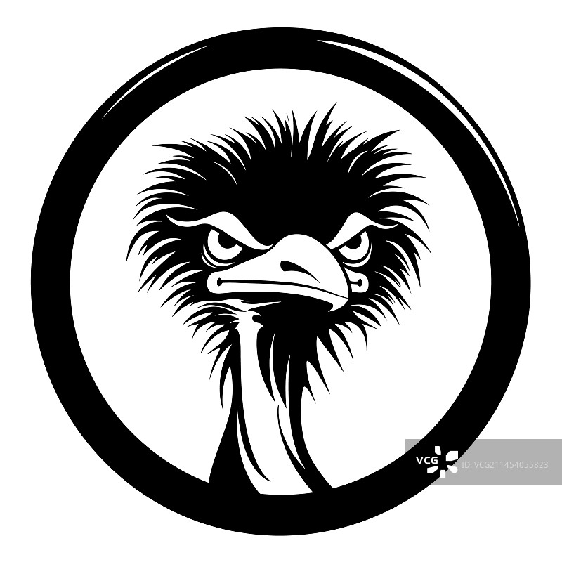 鸵鸟剪影图片素材