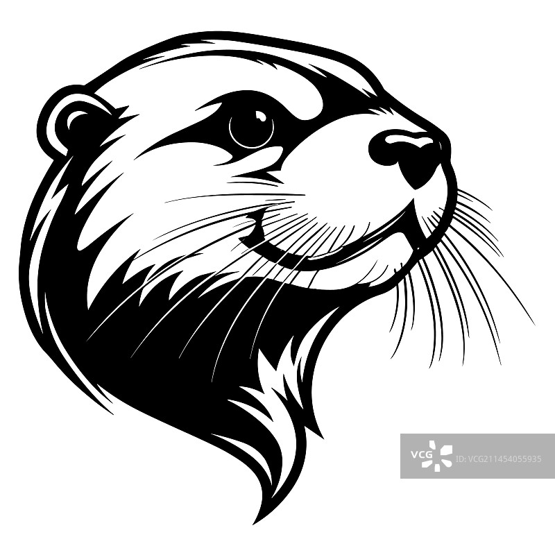可爱的水獭轮廓图片素材