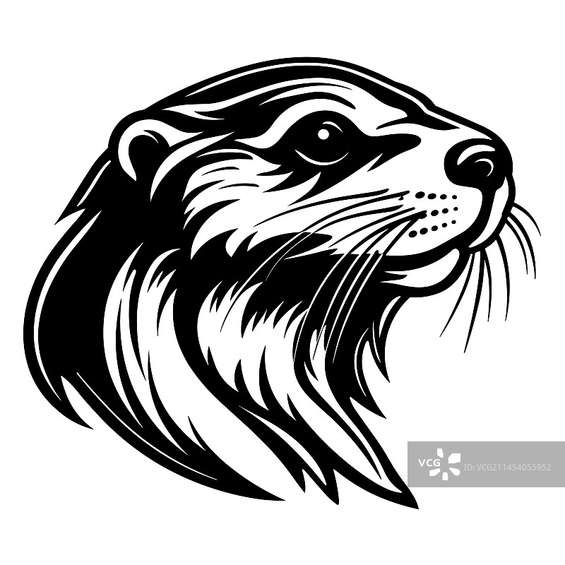 可爱的水獭轮廓图片素材