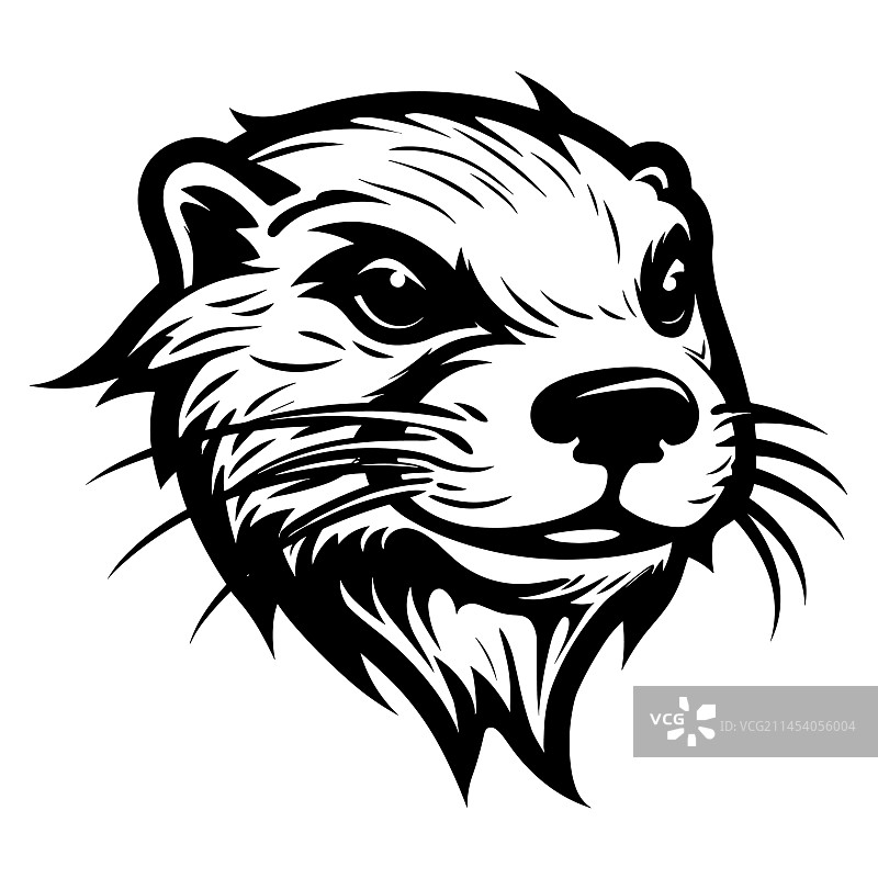 可爱的水獭轮廓图片素材