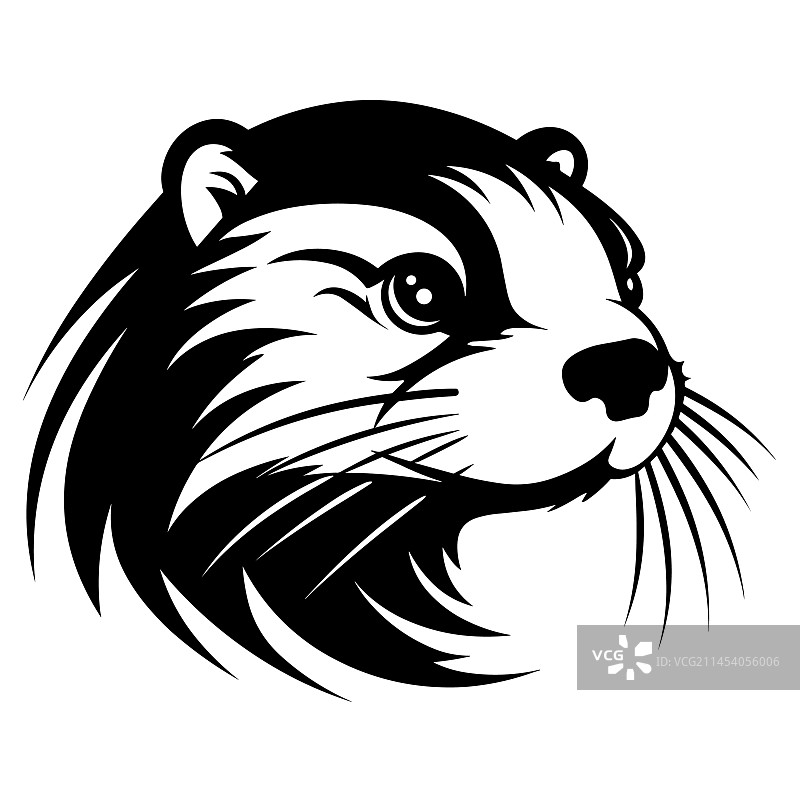 可爱的水獭轮廓图片素材