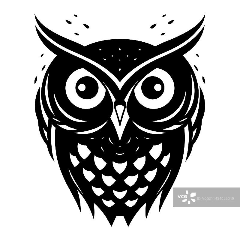 美丽的猫头鹰轮廓图片素材