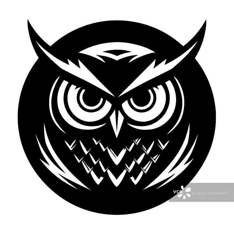 美丽的猫头鹰轮廓图片素材