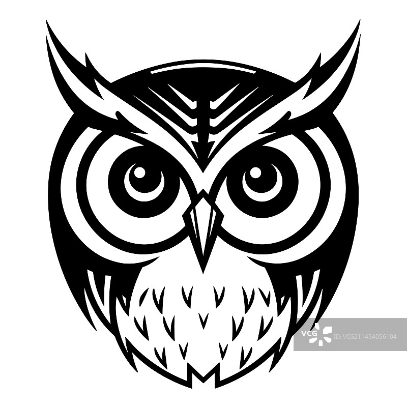 美丽的猫头鹰轮廓图片素材