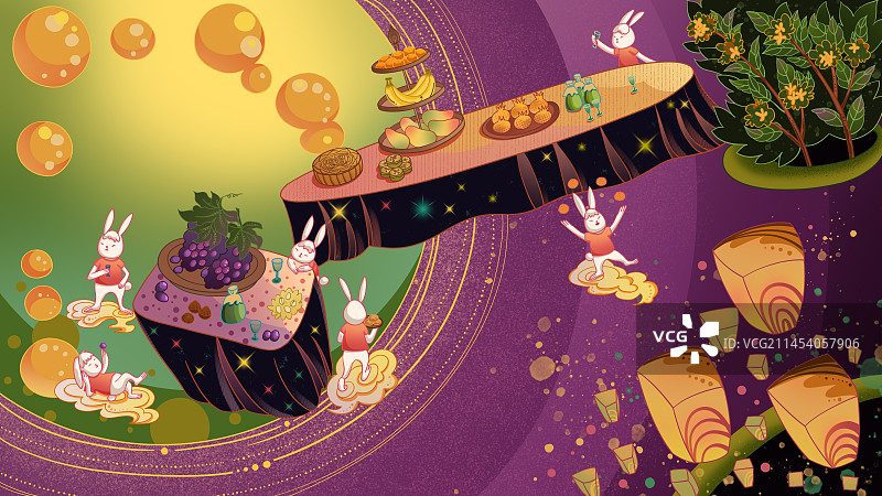 中秋节卡通兔子图片素材