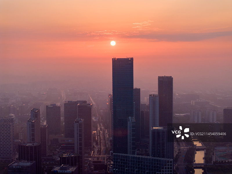 杭州余杭未来科技城CBD城市EFC航拍图图片素材