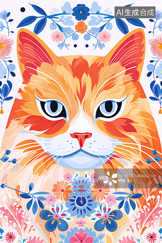 【AI数字艺术】可爱的橘猫插画图片素材
