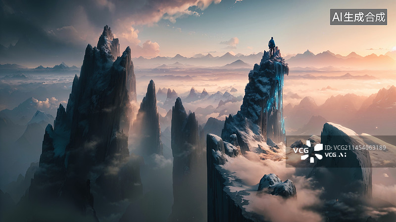 【AI数字艺术】山高人为峰图片素材