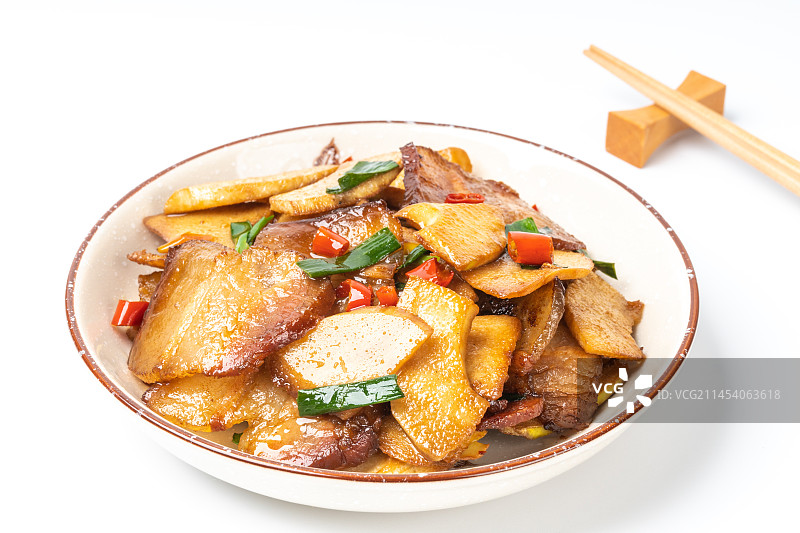 美味下酒菜小炒腊肉春笋图片素材