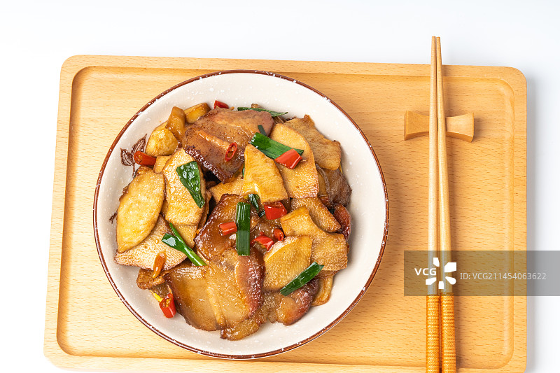 美味下酒菜小炒腊肉春笋图片素材