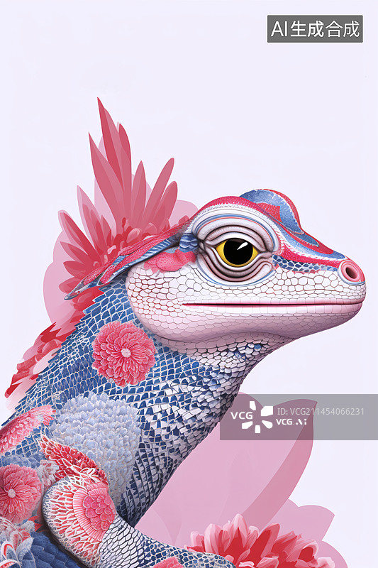 【AI数字艺术】可爱的蜥蜴宠物插画图片素材