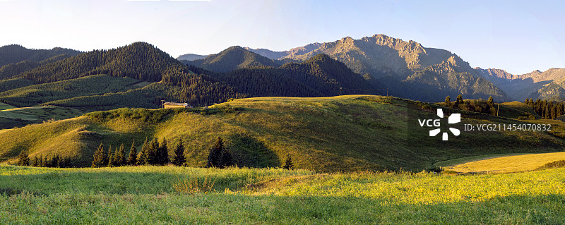天山吾塘沟的早晨图片素材