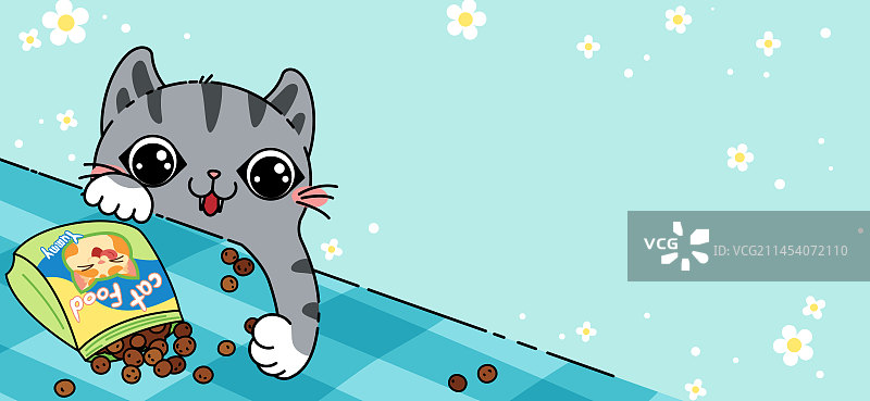 伸手抓猫粮的猫图片素材