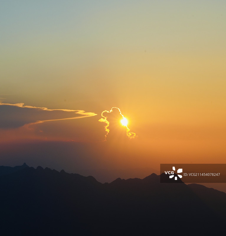 杭州临安太子尖日落图片素材