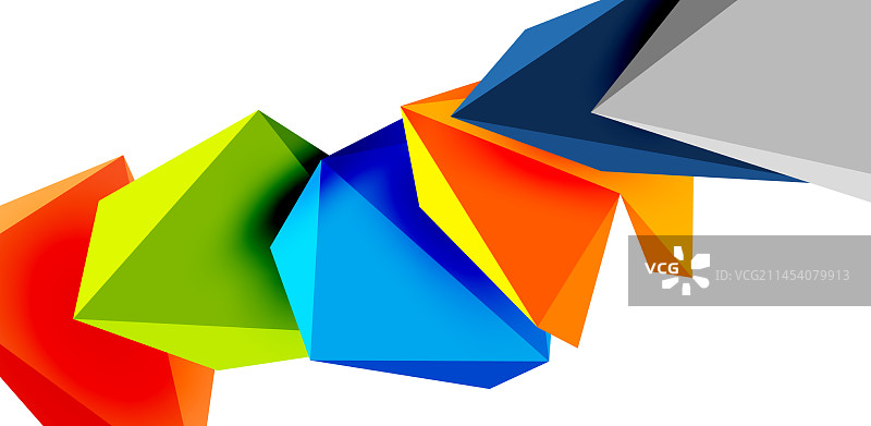 3d低多边形三角形设计元素图片素材