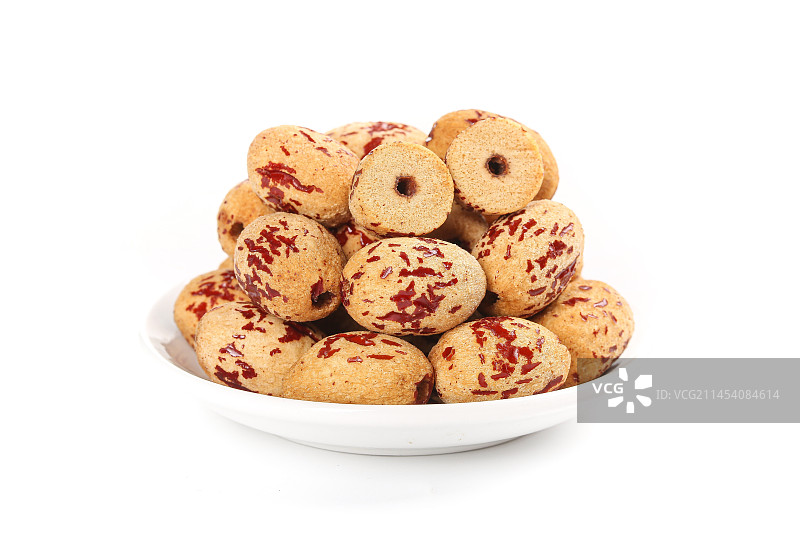 白底上的去皮无核枣图片素材