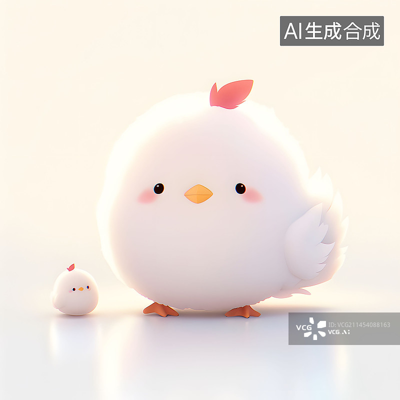 【AI数字艺术】可爱卡通小鸡形象图片素材