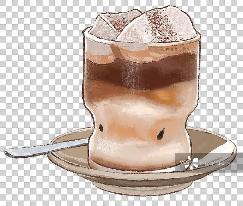 卡布奇诺咖啡插画图片素材