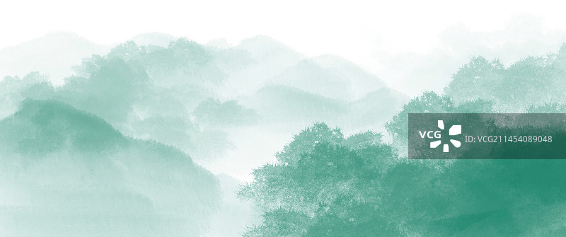 山水国风插画背景图片素材