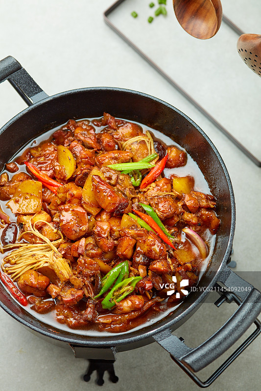 香辣鸡煲图片素材