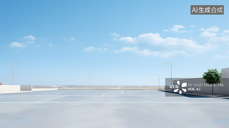 【AI数字艺术】城市极简艺术风景背景图片素材