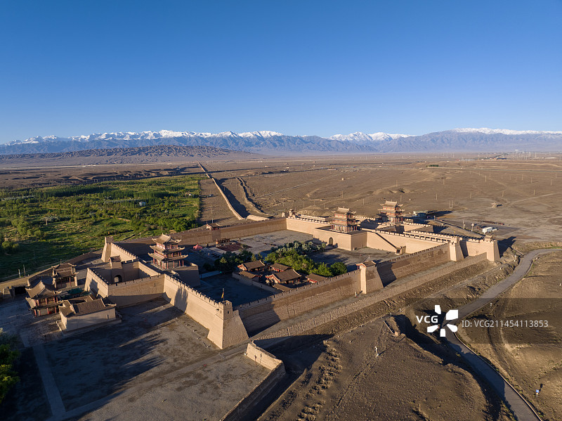 甘肃嘉峪关关城全景图片素材